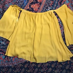 Yellow boutique off the shoulder top